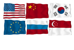 米国、中国、ヨーロッパ（ＥＵ）、韓国、ロシア、シンガポールの「６ヶ国」に出願した場合の費用例